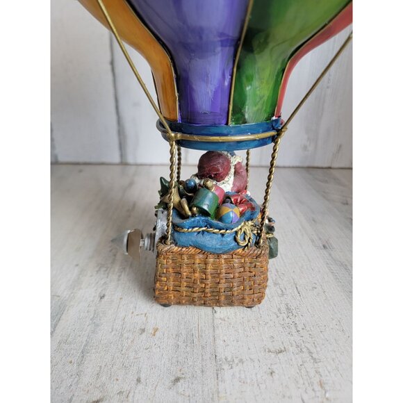 Vintage hot air balloon metal Santa music box unique home decor - Picture 9 of 10